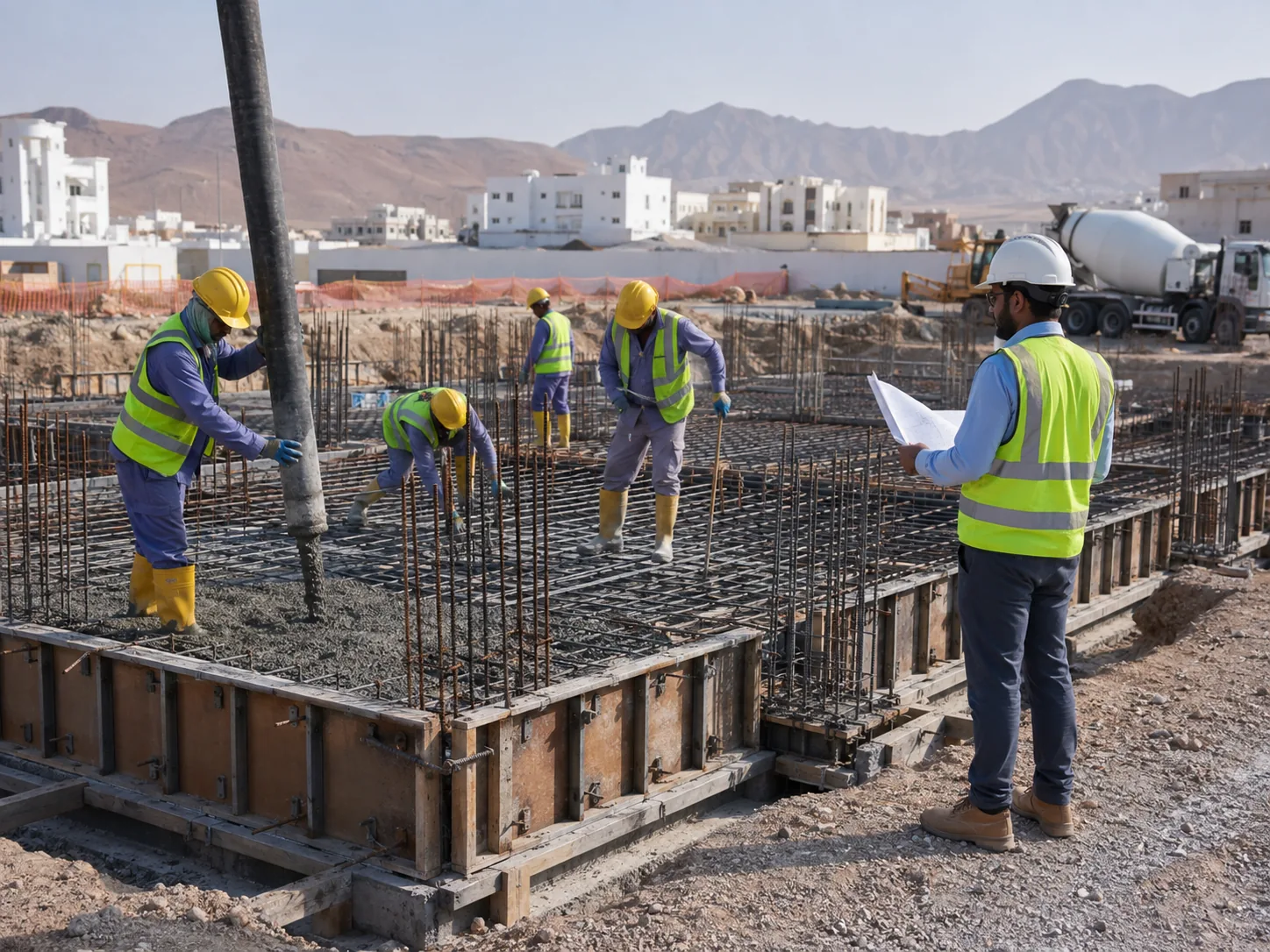 Concrete, blockwork, and external civil works in Oman